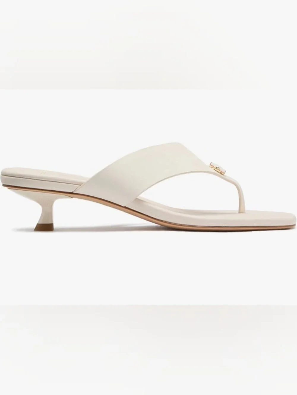 Kate Spade new york Women's Spade Flower Kitten Leather Heel Sandals Size 71/2